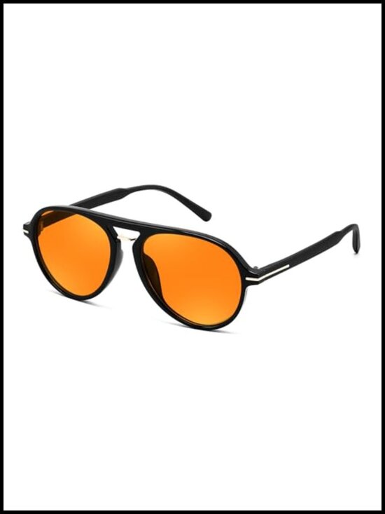 Classic Retro Double Bridge Aviator Sunglasses UV Protection Plastic Frame